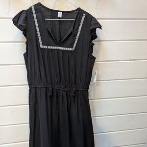 Old Navy Black Embroidered Dress